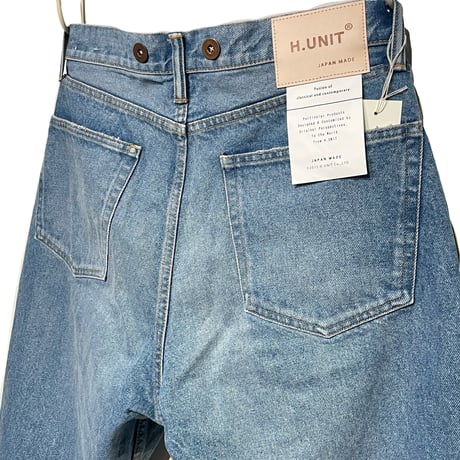 H.UNIT "14oz denim 5P real wash" (indigo) unisex