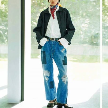 TigreBrocante"12,75oz denim big 5pocket pants“(hand damage)unisex.S