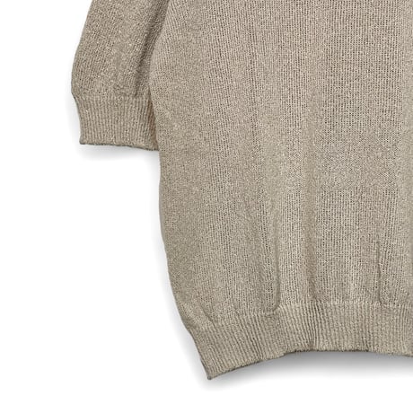 Linen ya(as it is)"crewneck short sleeve knit washi"(beige)women's
