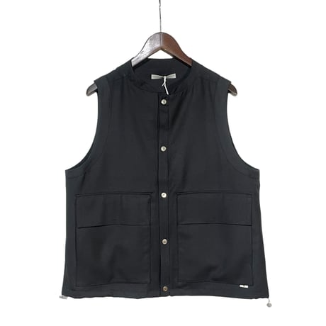 amne "GABARDINE useful vest" (black) unisex