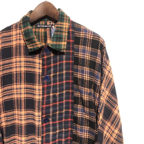 TigreBrocante"mix flannel check stallman coat"(orange)unisex