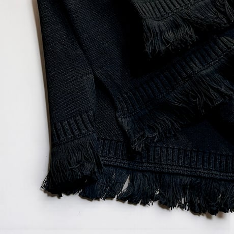 eyya"organic cotton fringe crew neck"(black)unisex