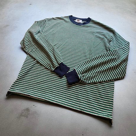 FLISTFIA"Loose Fit Draw Code Pull Over"(dark navy×green) unisex