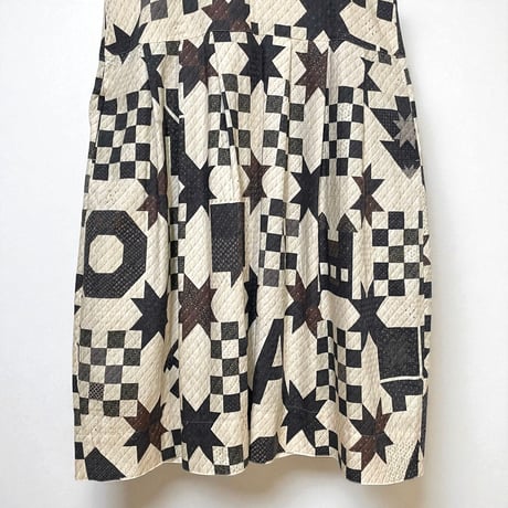 ASEEDONCLOUD"Study uniform dress map quilt print"(off white)women's