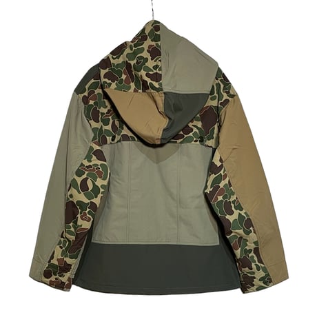 H.UNIT "Nylon ripstop switching anorak hoodie"(khaki) unisex