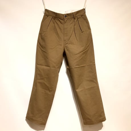 H.UNIT "classic chino tuck trousers"(beige)unisex