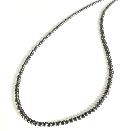 indian jewelry "Erika Nicolas Begay navajo pearl necklace oxidized” (3mm×75cm)