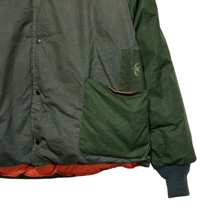 Slow Hands "recycle tent down painter jackte"(olive×oramge)