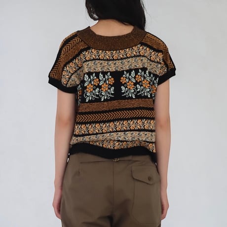 ASEEDONCLOUD"flower jaquard knit blouse"(black)unisex