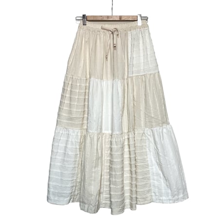 TigreBrocante"mogol niche border 3step gather skirt"(natural)women's