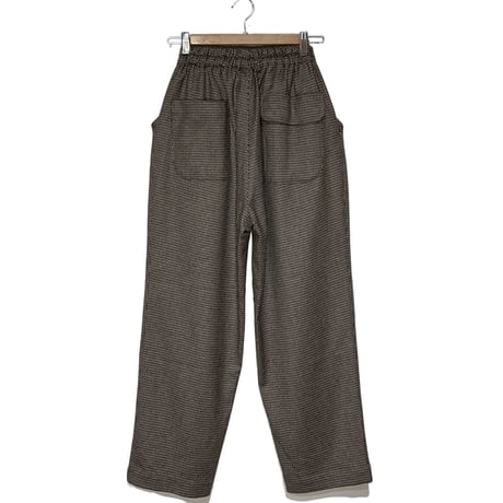 H.UNIT "chic-tweed gun club check wool easy pants"(brown) unisex