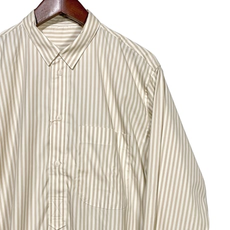 ASEEDONCLOUD"Handwerker cotton HW pull on shirts"(stripe-off white)unisex