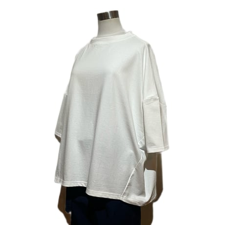Linen ya"delave quater sleeve T-shirs"(white)women's