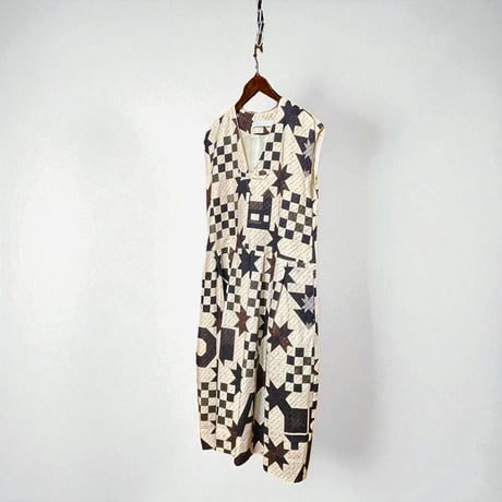 ASEEDONCLOUD"Study uniform dress map quilt print"(off white)women's
