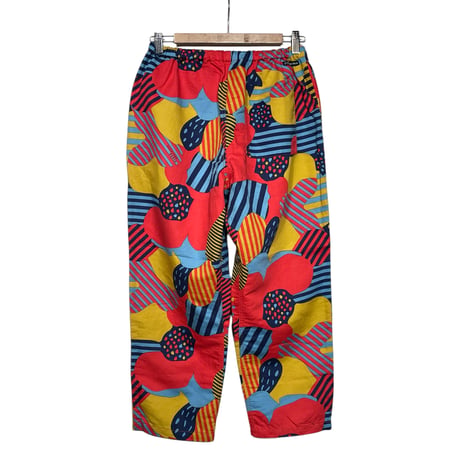 TigreBrocante"big flower tagosaku pants“(red) unisex