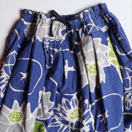 TigreBrocante"HASU batik ficelle long skirt"(navy)women's