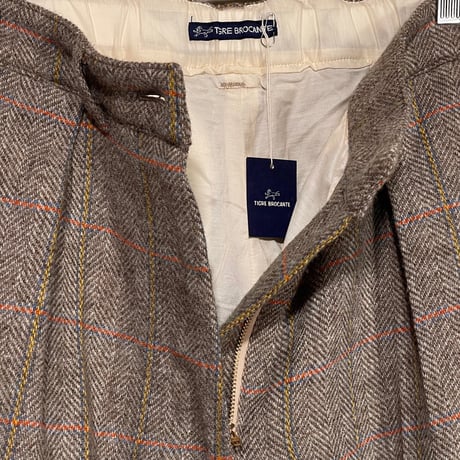 TigreBrocante "check herringbone wool comodo slacks"(beige)women's