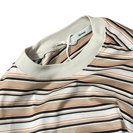 amne "BORDER"half sleeve tee (beige)unisex