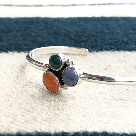indian jewelry "TS" (navajo) 3 stone bangle women's