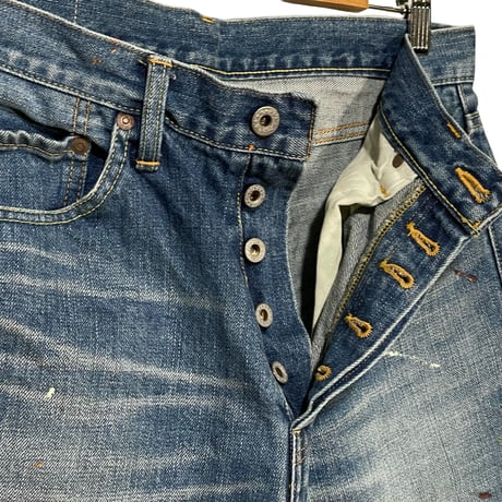 H.UNIT"13.5oz denim paint 5P used wash"(indigo) unisex