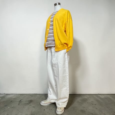 eyya"cotton boucle yarn cardigan"(yellow)unise