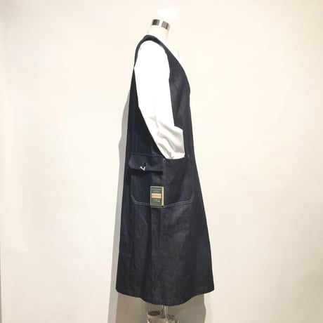 ASEEDONCLOUD"Handwerker cotton×linen denim HW dress" (indigo) women's