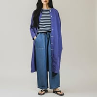 TigreBrocante"cotton×linen buck tuck long onepiece"(purple blue)women's