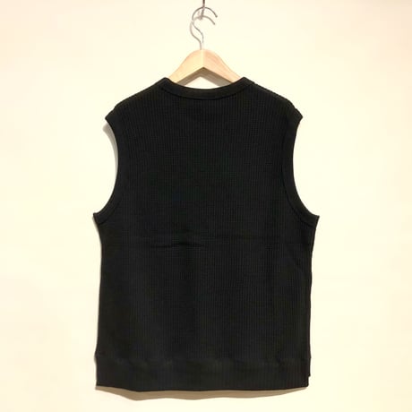 Jackman"cotton waffle vest"(black) unisex
