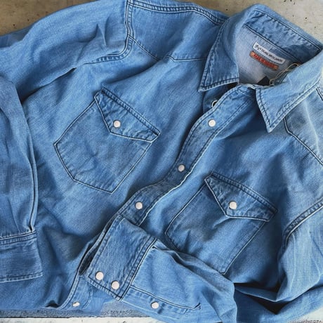 TigreBrocante"8oz denim TB western shirts"(indigo fade)unisex