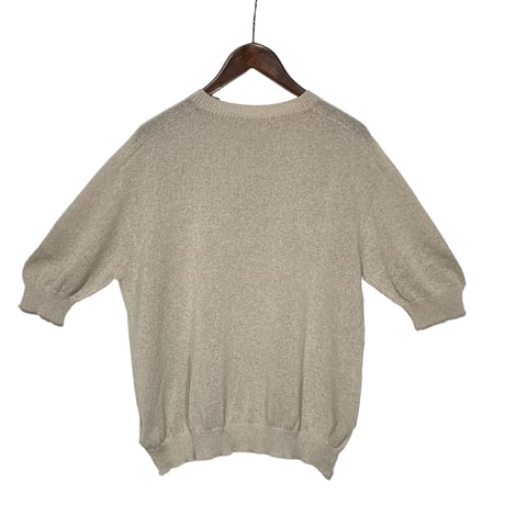 Linen ya(as it is)"crewneck short sleeve knit washi"(beige)women's