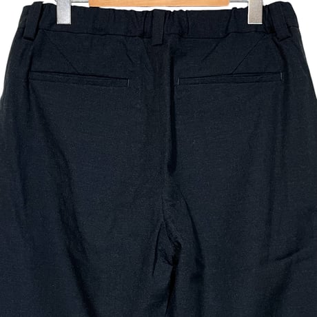 COLINA"CAPERTICA Washable Wool Gaba / Loosey Trousers (BLACK NAVY)unisex