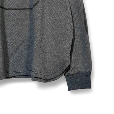 TigreBrocante"3seam honycomb waffle henleyneck L/S T"(charcoal)unisex