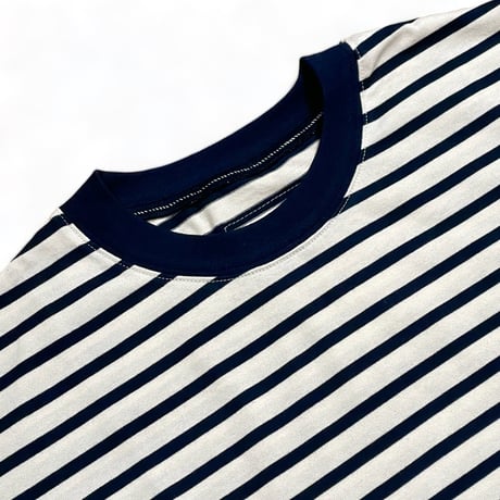 H.UNIT "border jersey stitch long sleevesT"(kinari×navy) unisex