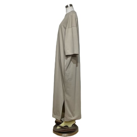Linen ya"Half Sleeve T-shirs onepiece"(beige)women's