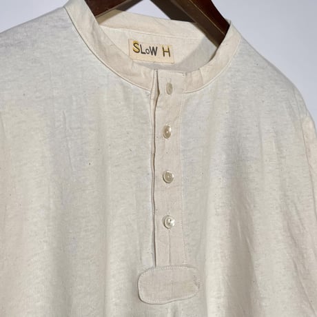 Slow Hands "hemp×cotton lantern sleeve henley"(natural)unisex