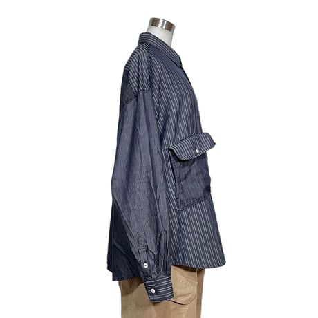 FUNSET OF ART “dobby indigo camper work shirts"(indigo)unisex