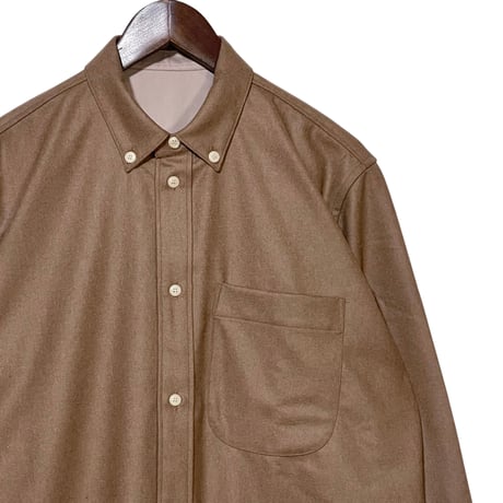 ASEEDONCLOUD"Handwerker wool flannel HW basic shirts"(camel)unisex