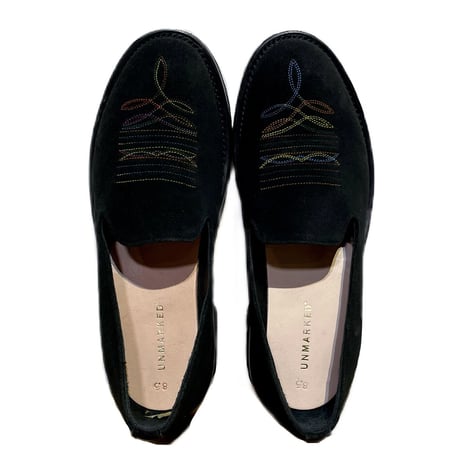 UNMARKED "embroidery loafers with crepe sole" black (mens)