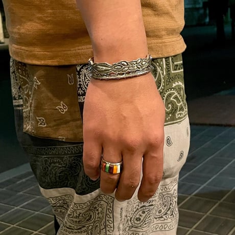 indian jewelry "Ray Adakai(navajo)"triangle zigzag bangle(B)