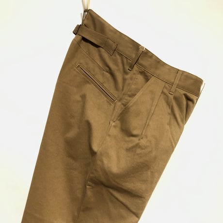 H.UNIT "classic chino tuck trousers"(beige)unisex