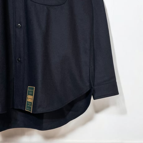 ASEEDONCLOUD"Handwerker wool flannel HW basic shirts"(navy)unisex