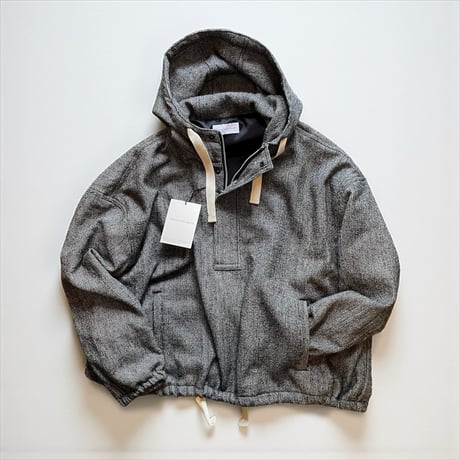 CAERULA PER LIGHTS"wool gingham anorak"(black)unisex