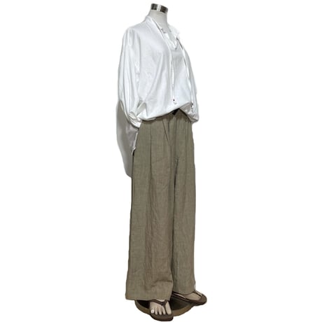 Linen ya"linen wide pants"(beige)women's