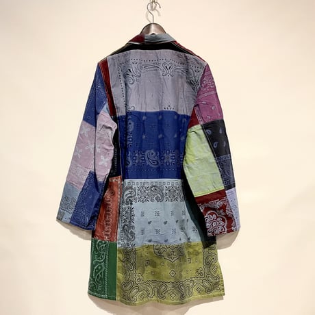 Slow Hands "bandana patch work coat"(ice gray asst)unisex-(M)