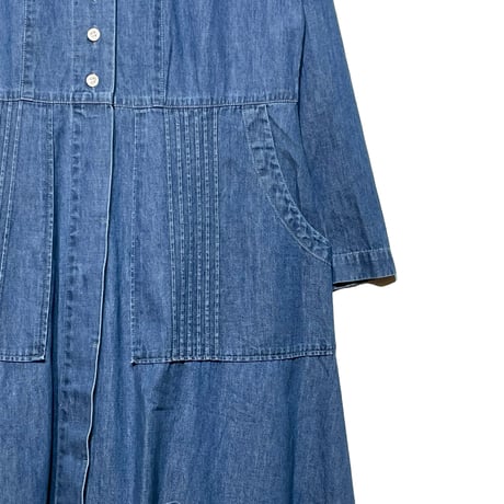 TigreBrocante"6oz denim pleats one-piece"(indigo fade)women's
