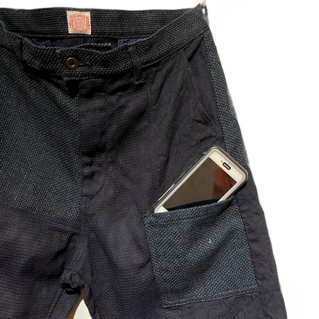 FUNSET OF ART “indigo sashiko patchwork genova pants"(indigo)unisex