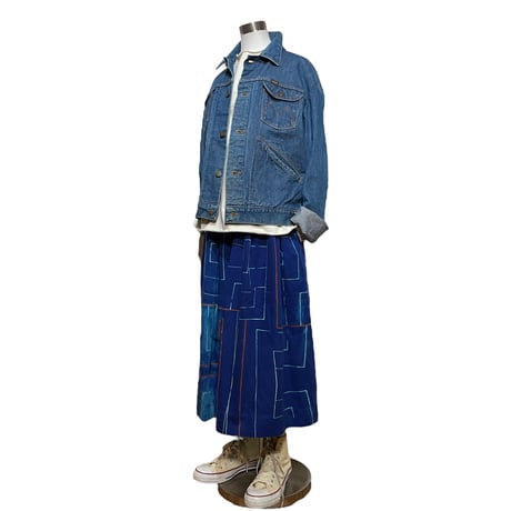 TigreBrocante"ficelle long skirt"(blue)women's