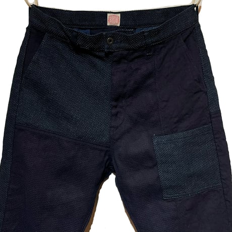 FUNSET OF ART “indigo sashiko patchwork genova pants"(indigo)unisex