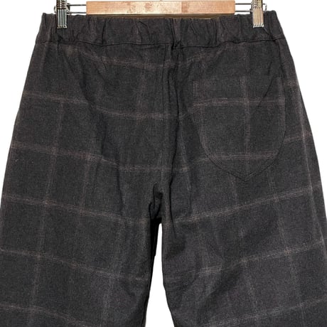 COLINA CAPERTICA "dark melange flannel check / Peg Top Easy Pants"(charcoal) unisex