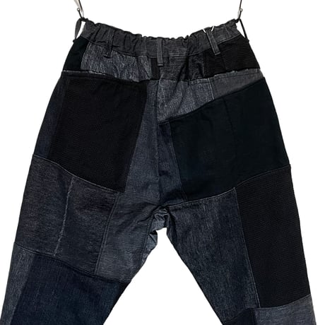 FUNSET OF ART "black patchwork karusan 5P pants"(black)unisex-M